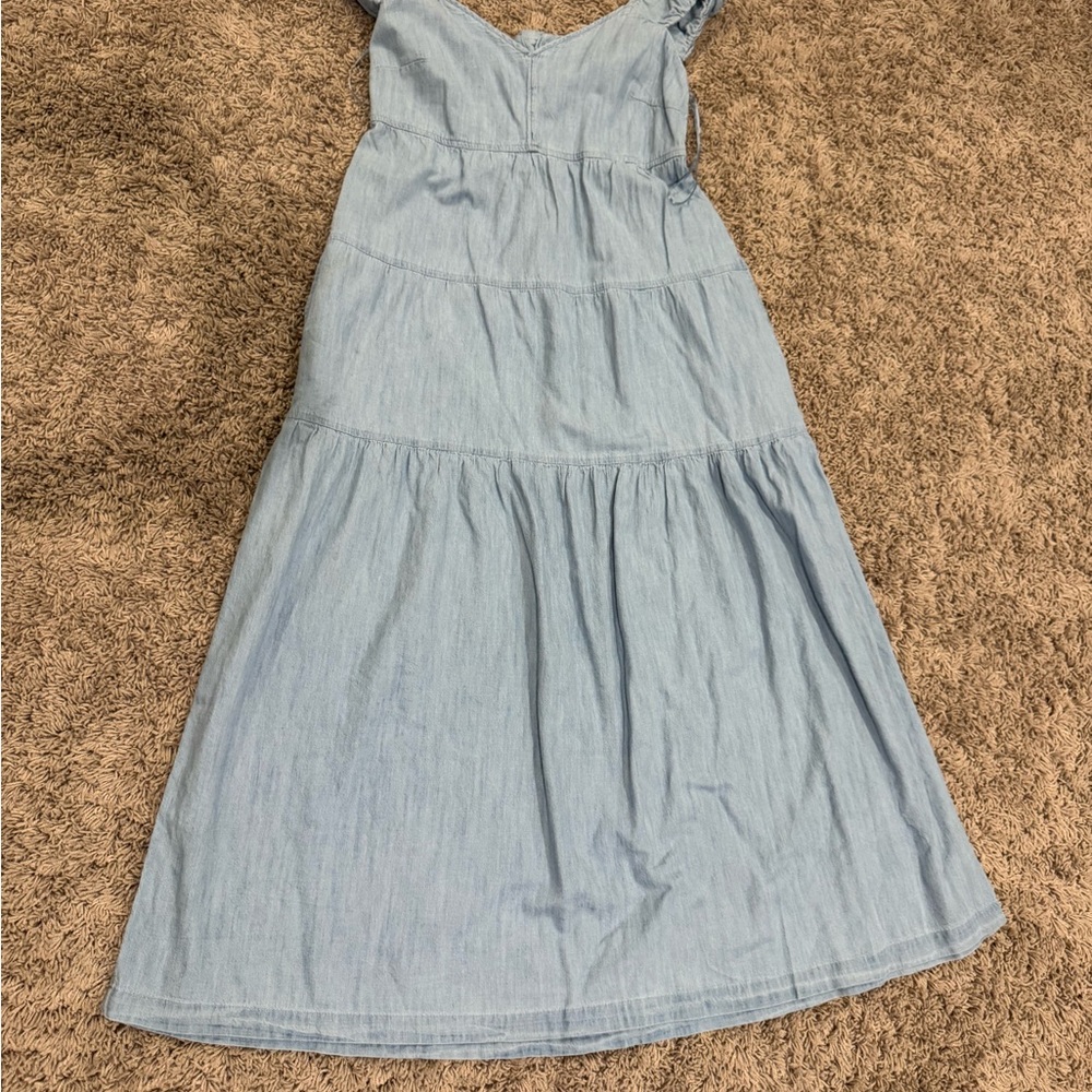 Old Navy Blue Tiered Sundress Sleeveless Casual